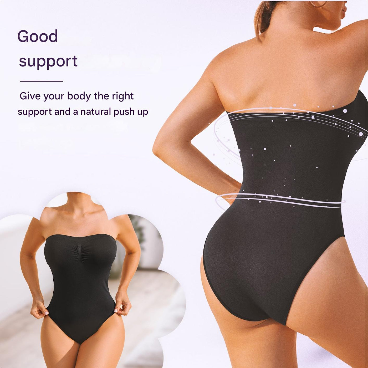 Nahtloser trägerloser Shaping-Body mit Slip – Élise