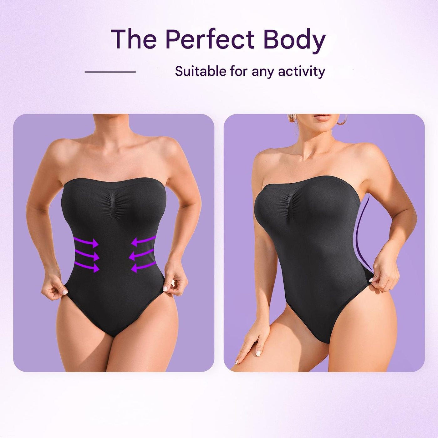 Nahtloser trägerloser Shaping-Body mit Slip – Élise