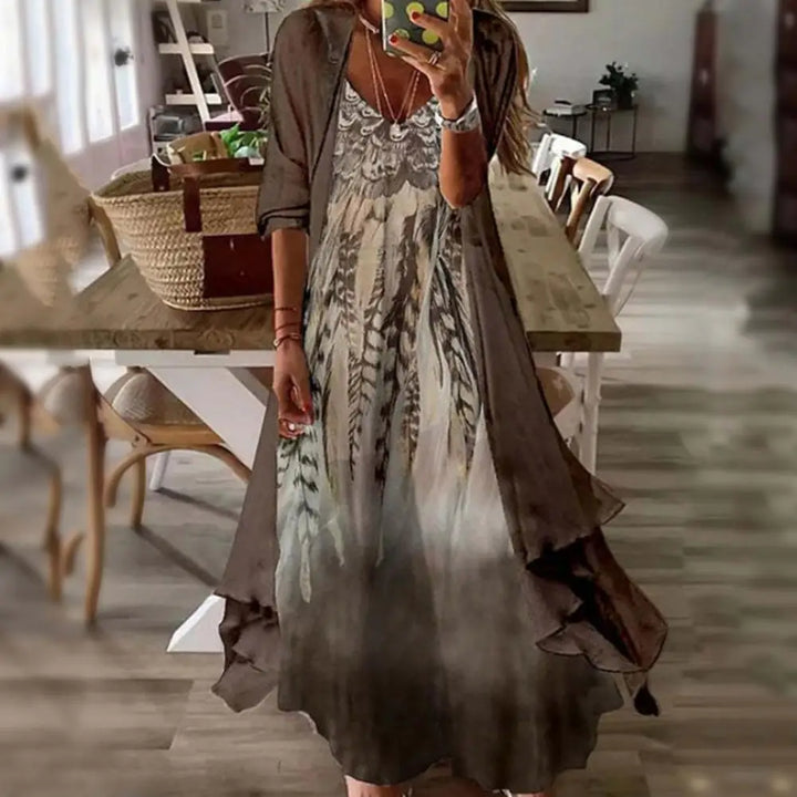 Schwarz-weißes maxikleid - Lena