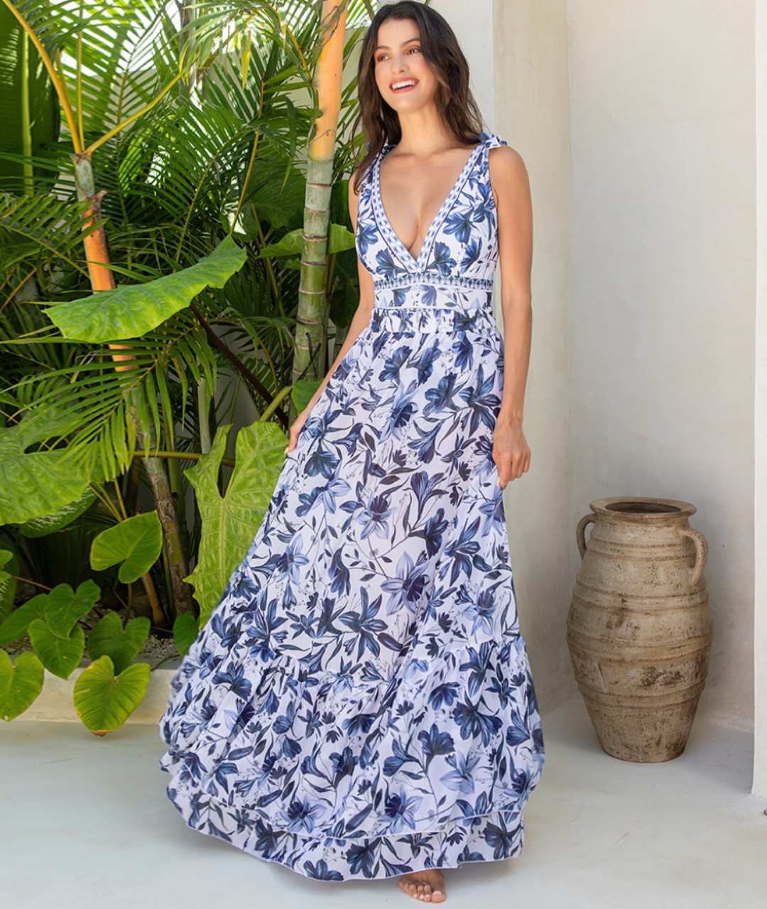 Amelia | 2-in-1-Badeanzug mit V-Ausschnitt und passendem Rock