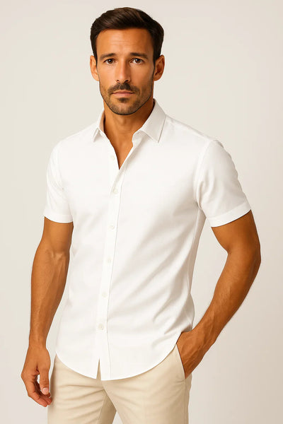 Tailored Kurzarmhemd mit Knopfleiste