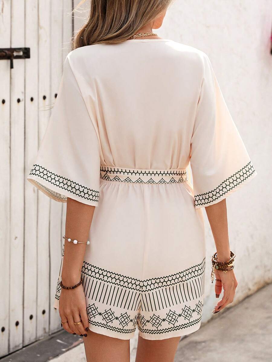 Thalia – Wickel Jumpsuit Damen Mit Blumenspitze Für Urlaub