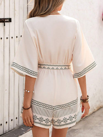 Thalia – Wickel Jumpsuit Damen Mit Blumenspitze Für Urlaub