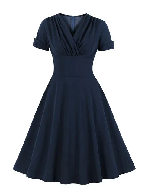 Eva - schwarzes v-ausschnitt wickelkleid