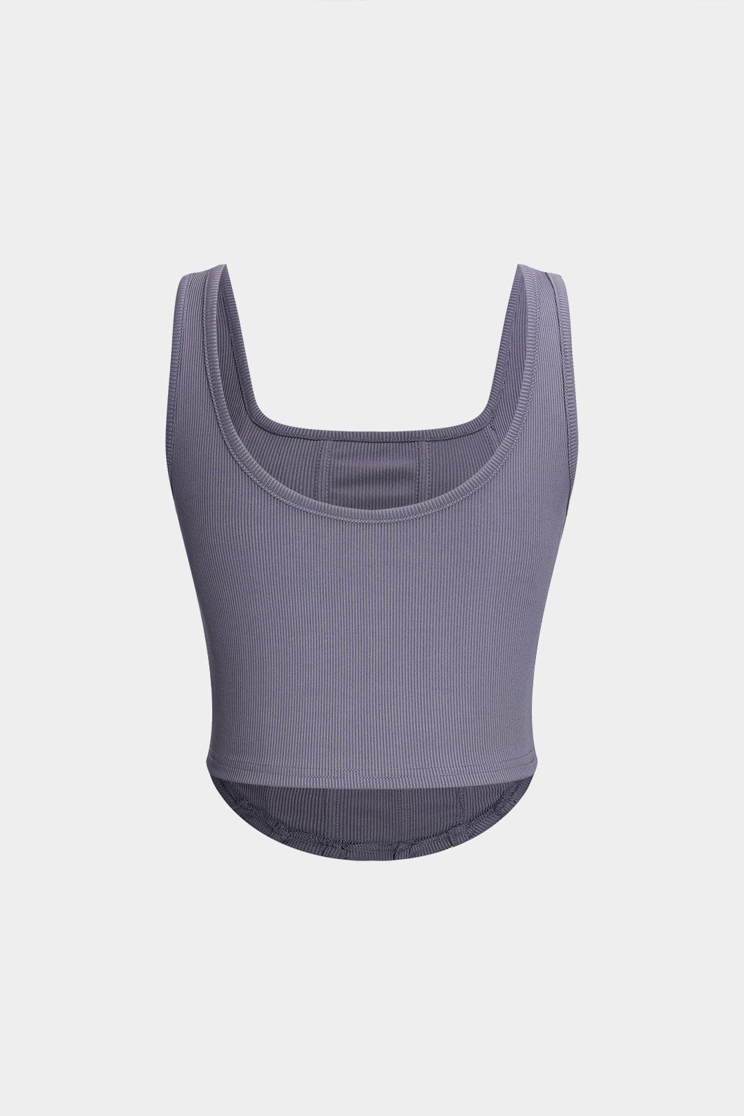 Justine | Grau Ärmelloses geripptes klassisches Korsett-Top