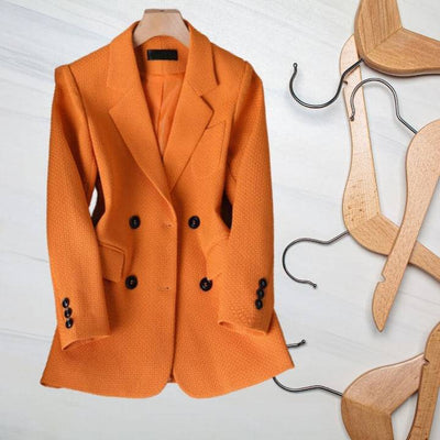 Damen Blazer mit Doppelreiher und langen Ärmeln