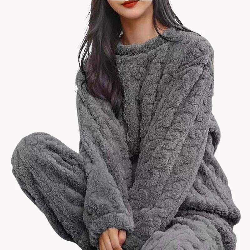 Sabine – weiches, thermisches komfort-fleece-pyjama-set für damen
