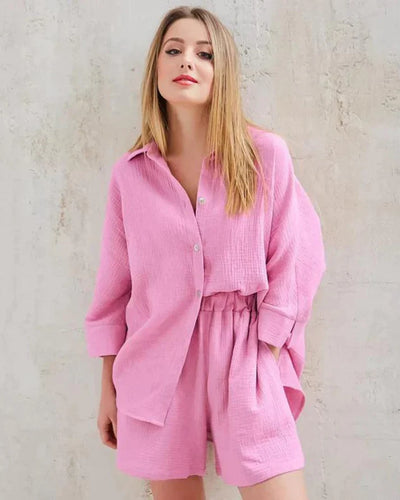 Zweiteilige Sommer-Kombi mit Struktur Damen – Tabea