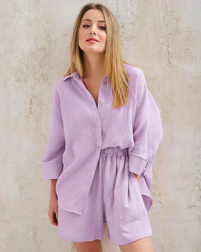 Zweiteilige Sommer-Kombi mit Struktur Damen – Tabea