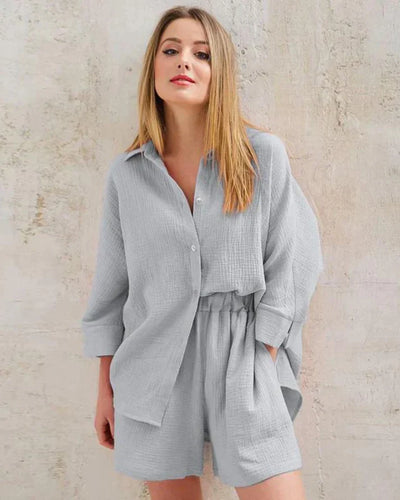 Zweiteilige Sommer-Kombi mit Struktur Damen – Tabea