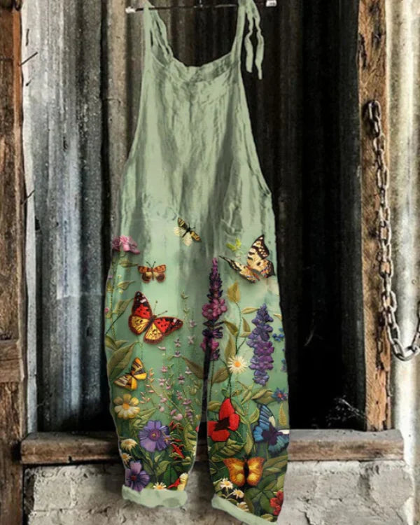 Julia | Floral and Butterfly Embroidered Jumpsuit