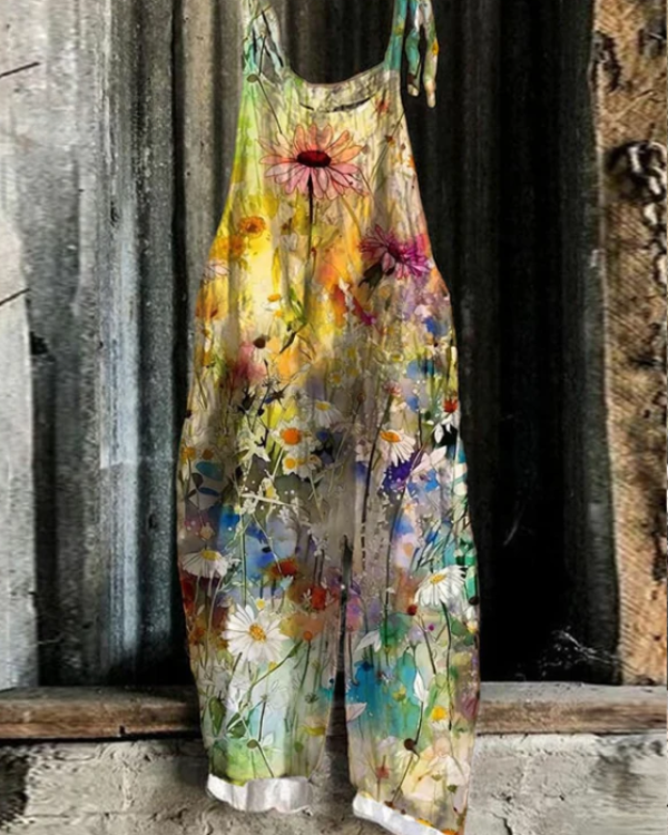 Adela – Vintage Overall Mit Blumenmuster