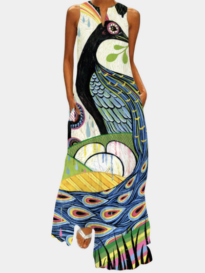 Valerisse – Farbige Damenkleid mit Einzigartigem Druck und Luftiger Passform