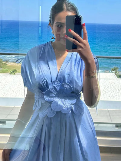 Stacey - Schickes Maxikleid mit Blumenmuster und V-Ausschnitt