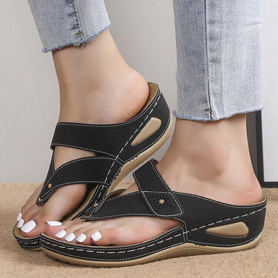 Damen-Sandalen mit verstellbarem Riemen und Streifen – Atmungsaktiv & Orthopädisch