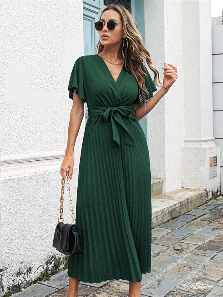 Grünes wickelkleid - laura