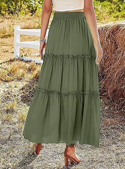 Leah – Elastisches Maxikleid mit hohem Bund und Falten