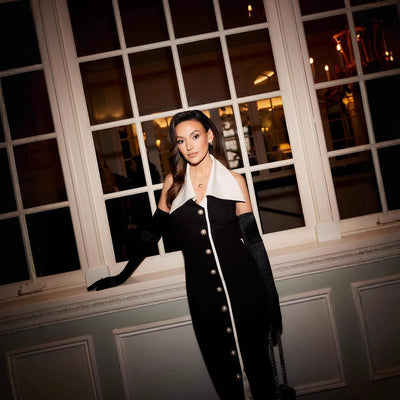 Sophia - Modisches Maxikleid mit kontrastierendem Strickstoff