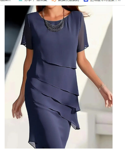 Elena - Elegante vestido a capas