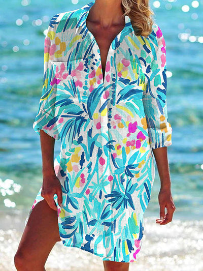 Damen Strand Tunika Leichtes Sommer Cover-Up – Lässiges Strandkleid für Urlaub & Freizeit