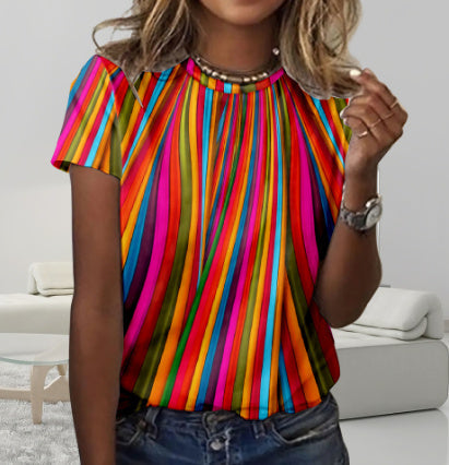 Zoe – T-Shirt mit floralem Muster und Rundhalsausschnitt