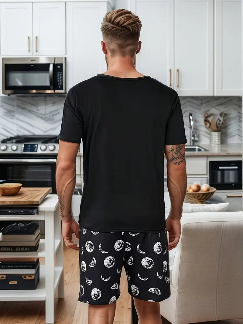 Matteo - Pyjama-Set mit Grafikdruck für Herren