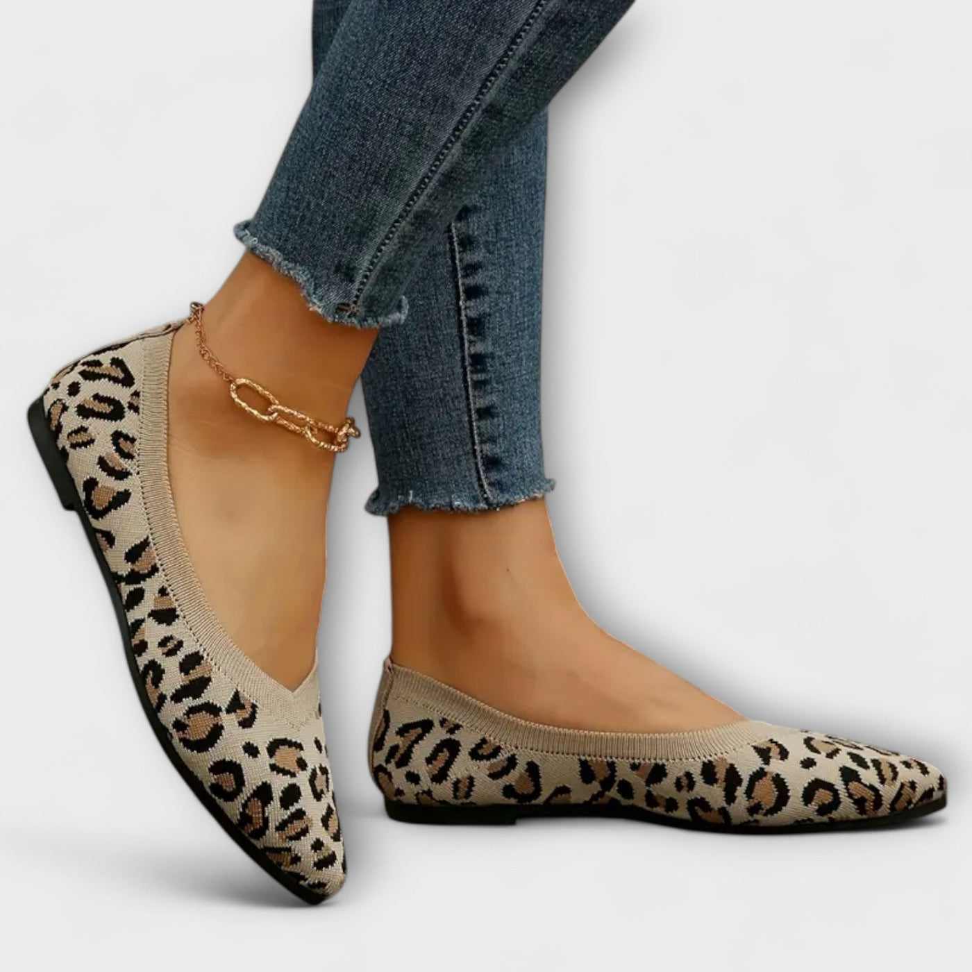 Leopard gemusterte spitze Flats