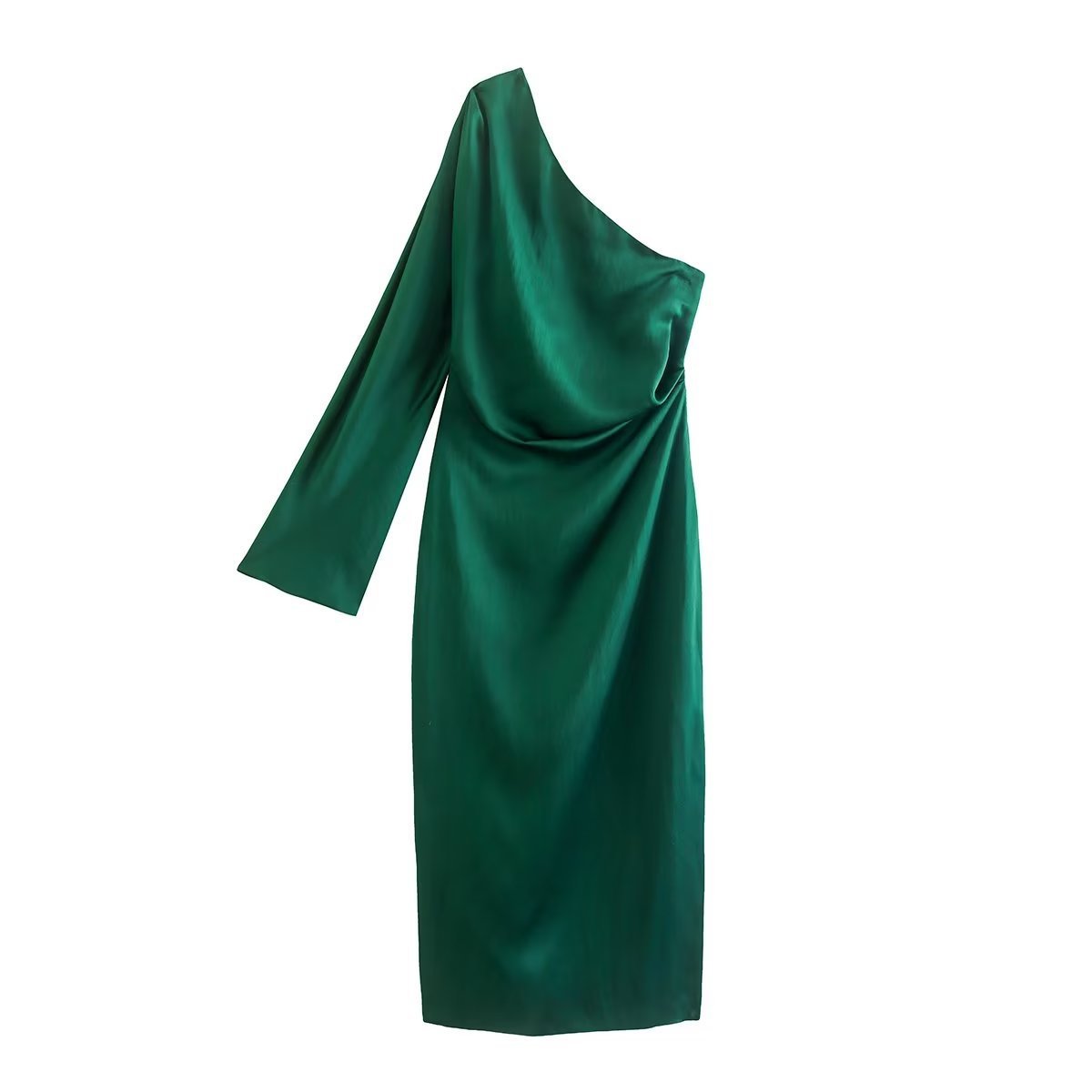Hannah – Asymmetrisches Seiden-Satin-Kleid mit Schlitz