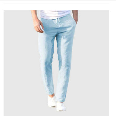 Herren Leinen Freizeithose mit Elastischem Bund – Stilvolle Sommerhose für Alltag und Urlaub