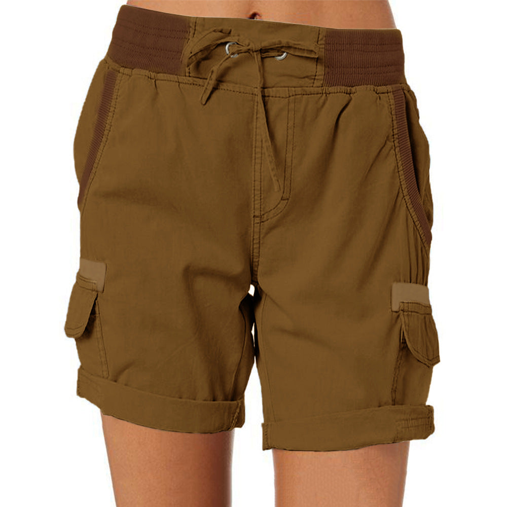 Damen Cargoshorts mit elastischem Bund – Bequeme Freizeithose, Casual Style, ideal für Sommer & Outdoor