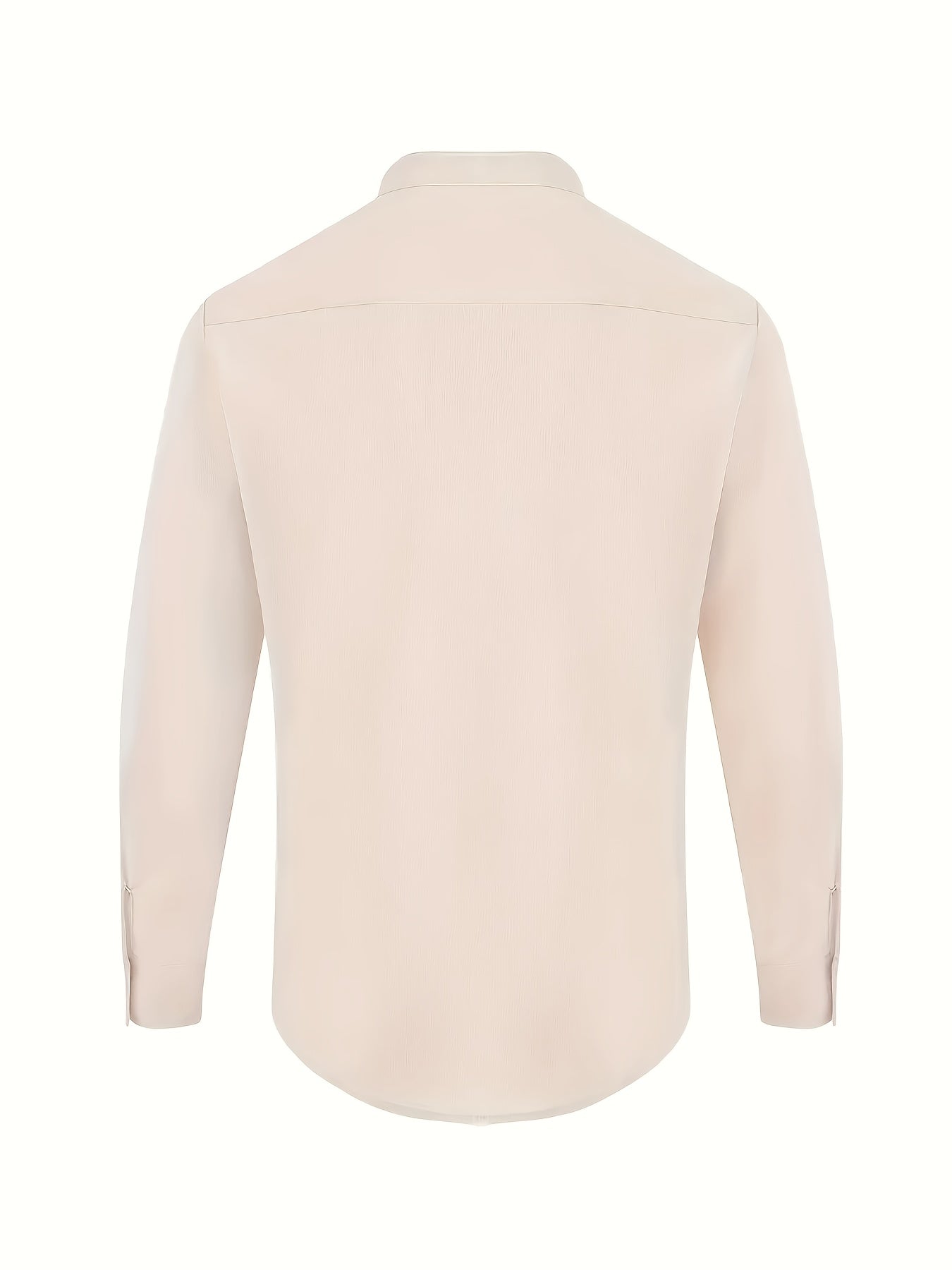 Casual Herren Leinen-Hemd – V-Ausschnitt, Langarm, Regular Fit, nicht-dehnbar