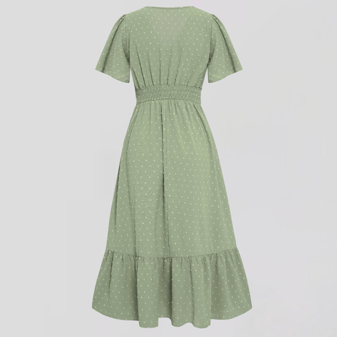 ARIA  | Mittellanges Kleid mit V-Ausschnitt