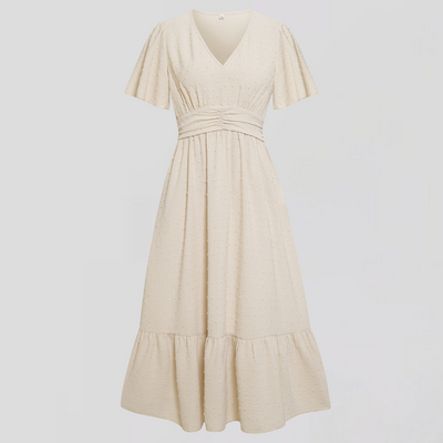 ARIA  | Mittellanges Kleid mit V-Ausschnitt