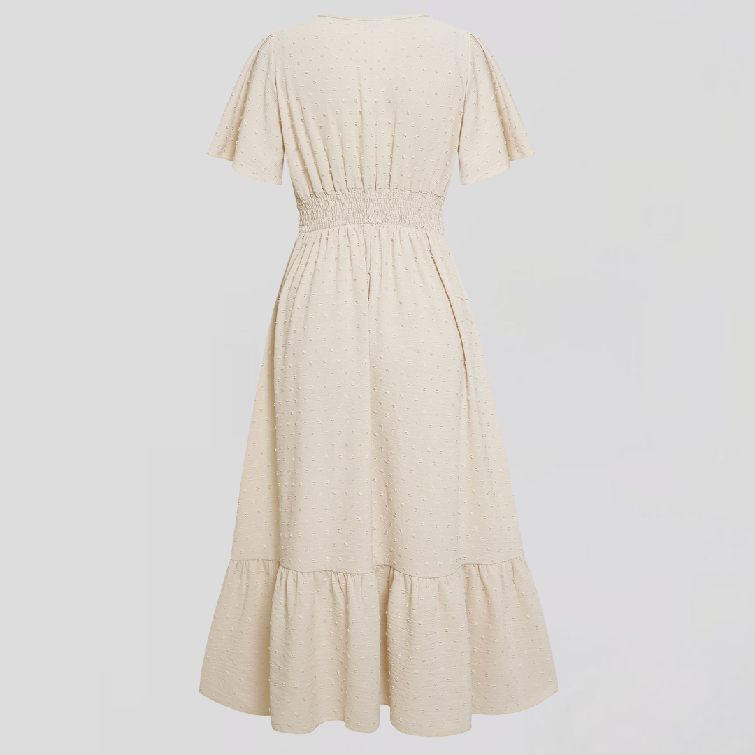 ARIA  | Mittellanges Kleid mit V-Ausschnitt