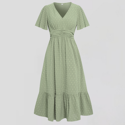 ARIA  | Mittellanges Kleid mit V-Ausschnitt