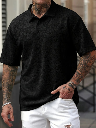 Malcolm - Kurzärmliges Poloshirt mit Gänseblümchenstruktur für Herren