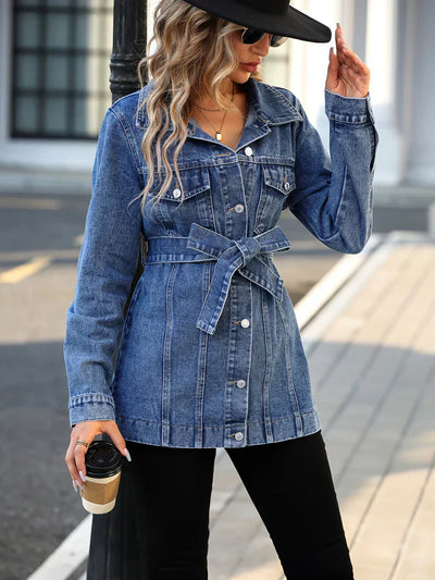 Denim Jacke mit Gürtel für Damen