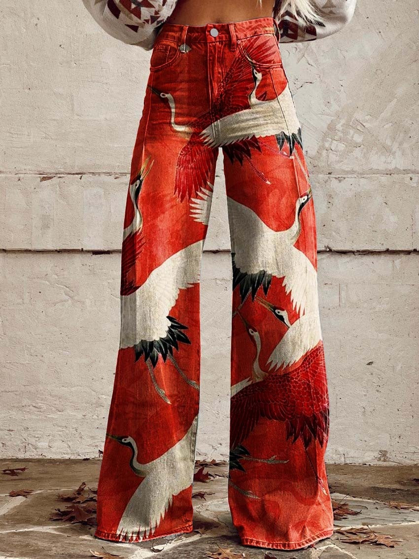 Lucy – Weit geschnittene Damenhose mit 3D-Digitaldruck