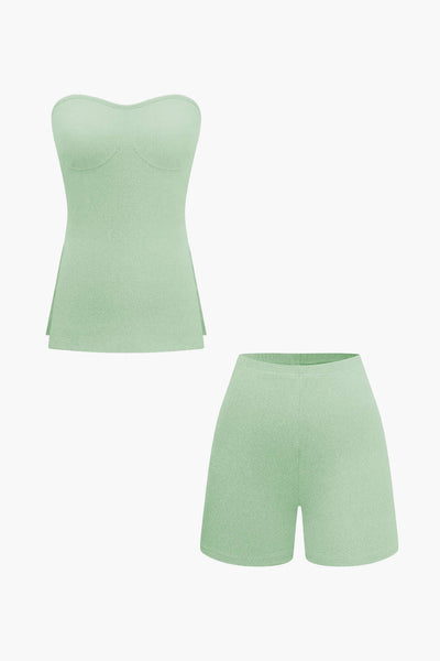 Athena | Elegantes Zweiteiler-Set mit Bustier-Top & Shorts