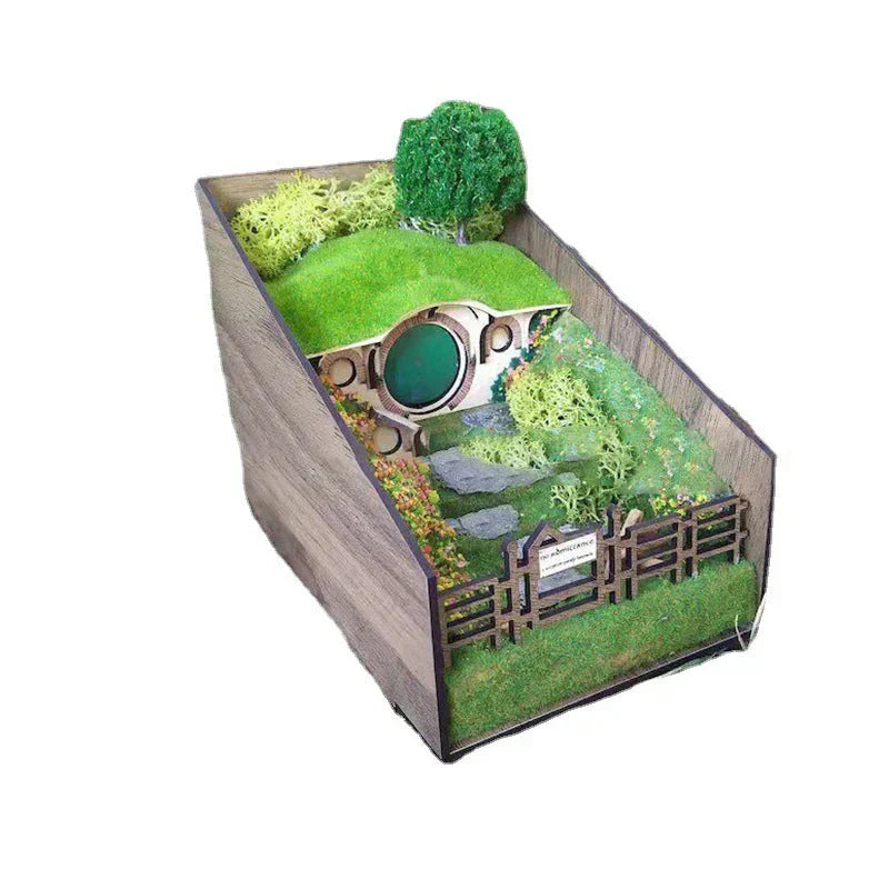 MiniScape Buchstützen – Handgefertigte dekorative Buchhalter mit Mikrolandschaftsdesign