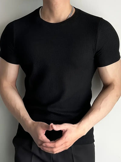 Leonard - Rundhals-Slim-Fit-Hemd für Herren