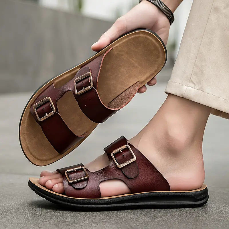 Alexander - Bequeme und Stilvolle Vegan Ledersandalen für Herren