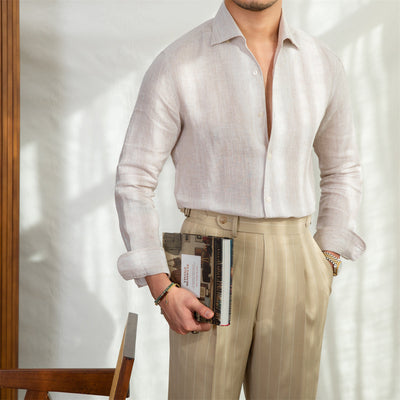 Matthew - Texturiertes Leinenhemd