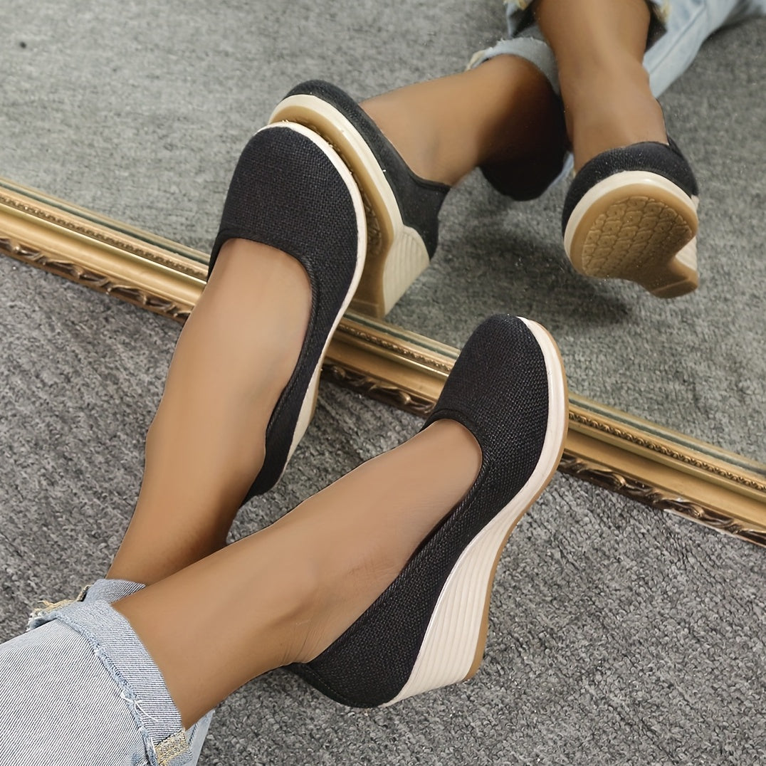 Lässige Wedge Sandalen – Atmungsaktive Slip-On Schuhe mit Weicher Sohle
