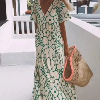 ESTER - Maxikleid mit kurzen Ärmeln