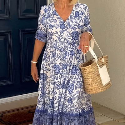 ARIA™ - Elegantes Blumen-Kleid mit V-Ausschnitt