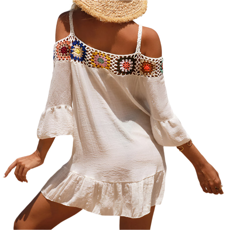 Schulterfreies Minikleid mit lockerer Passform – Livia