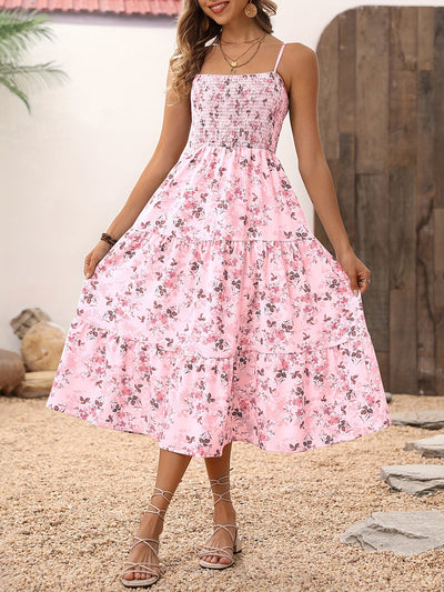 Rosa maxikleid mit blumendruck - Hanna