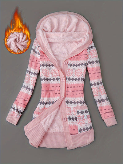 Lässiger Geo Print Cardigan mit Taschen