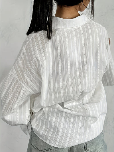 Langarm Leinenhemd mit Kragen und Knopfleiste – Casual Stil für Herbst bis Sommer